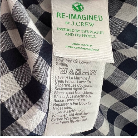 J Crew Navy Gingham Blue Button Down - Picture 8 of 8